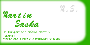 martin saska business card
